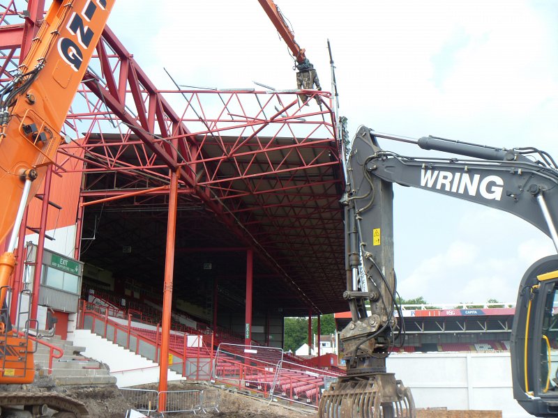 Ashton Gate Stadium dismantling equipment